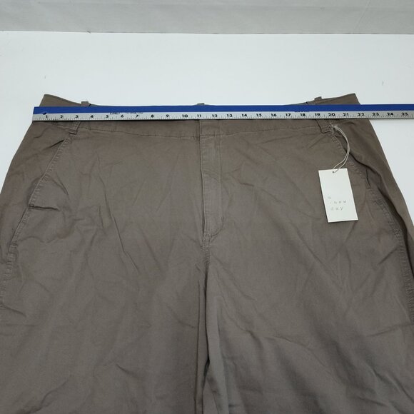 A New Day Womens 20W Dark Brown Stretch Straight Relaxed Cuffed Ankle Pants NWT - Picture 11 of 11